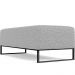 Kit 02 Puffs Decorativo Sala de Estar Bali W01 Base Ferro 120x50 cm Bouclê Cinza - Lyam Decor