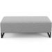 Kit 02 Puffs Decorativo Sala de Estar Bali W01 Base Ferro 120x50 cm Bouclê Cinza - Lyam Decor