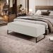 Kit 02 Puffs Decorativo Sala de Estar Bali W01 Base Ferro 120x50 cm Bouclê Creme - Lyam Decor