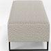 Kit 02 Puffs Decorativo Sala de Estar Bali W01 Base Ferro 120x50 cm Bouclê Creme - Lyam Decor