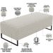 Kit 02 Puffs Decorativo Sala de Estar Bali W01 Base Ferro 120x50 cm Bouclê Creme - Lyam Decor