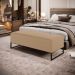 Kit 02 Puffs Decorativo Sala de Estar Bali W01 Base Ferro 120x50 cm Bouclê Mostarda - Lyam Decor