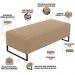 Kit 02 Puffs Decorativo Sala de Estar Bali W01 Base Ferro 120x50 cm Bouclê Mostarda - Lyam Decor