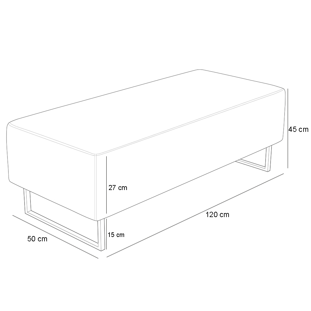Kit 02 Puffs Decorativo Sala de Estar Bali W01 Base Ferro 120x50 cm Bouclê Mostarda - Lyam Decor