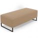 Kit 02 Puffs Decorativo Sala de Estar Bali W01 Base Ferro 120x50 cm Bouclê Mostarda - Lyam Decor