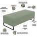Kit 02 Puffs Decorativo Sala de Estar Bali W01 Base Ferro 120x50 cm Bouclê Oliva - Lyam Decor