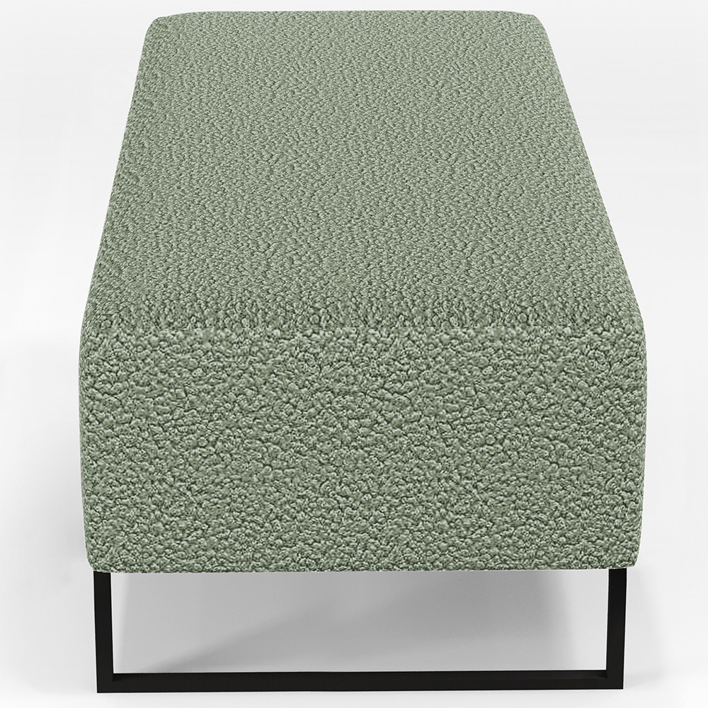 Kit 02 Puffs Decorativo Sala de Estar Bali W01 Base Ferro 120x50 cm Bouclê Oliva - Lyam Decor