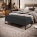 Kit 02 Puffs Decorativo Sala de Estar Bali W01 Base Ferro 120x50 cm Bouclê Preto - Lyam Decor