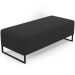 Kit 02 Puffs Decorativo Sala de Estar Bali W01 Base Ferro 120x50 cm Bouclê Preto - Lyam Decor