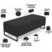 Kit 02 Puffs Decorativo Sala de Estar Bali W01 Base Ferro 120x50 cm Bouclê Preto - Lyam Decor