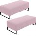 Kit 02 Puffs Decorativo Sala de Estar Bali W01 Base Ferro 120x50 cm Bouclê Rosê - Lyam Decor