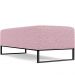 Kit 02 Puffs Decorativo Sala de Estar Bali W01 Base Ferro 120x50 cm Bouclê Rosê - Lyam Decor