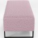 Kit 02 Puffs Decorativo Sala de Estar Bali W01 Base Ferro 120x50 cm Bouclê Rosê - Lyam Decor