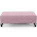 Kit 02 Puffs Decorativo Sala de Estar Bali W01 Base Ferro 120x50 cm Bouclê Rosê - Lyam Decor