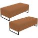 Kit 02 Puffs Decorativo Sala de Estar Bali W01 Base Ferro 120x50 cm Bouclê Terracota - Lyam Decor