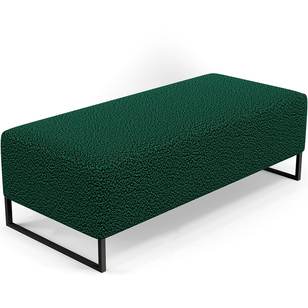 Kit 02 Puffs Decorativo Sala de Estar Bali W01 Base Ferro 120x50 cm Bouclê Verde - Lyam Decor