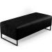 Kit 02 Puffs Decorativo Sala de Estar Bali W01 Base Ferro 120x50 cm Couríssimo Preto - Lyam Decor