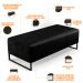 Kit 02 Puffs Decorativo Sala de Estar Bali W01 Base Ferro 120x50 cm Couríssimo Preto - Lyam Decor