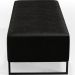 Kit 02 Puffs Decorativo Sala de Estar Bali W01 Base Ferro 120x50 cm Couríssimo Preto - Lyam Decor