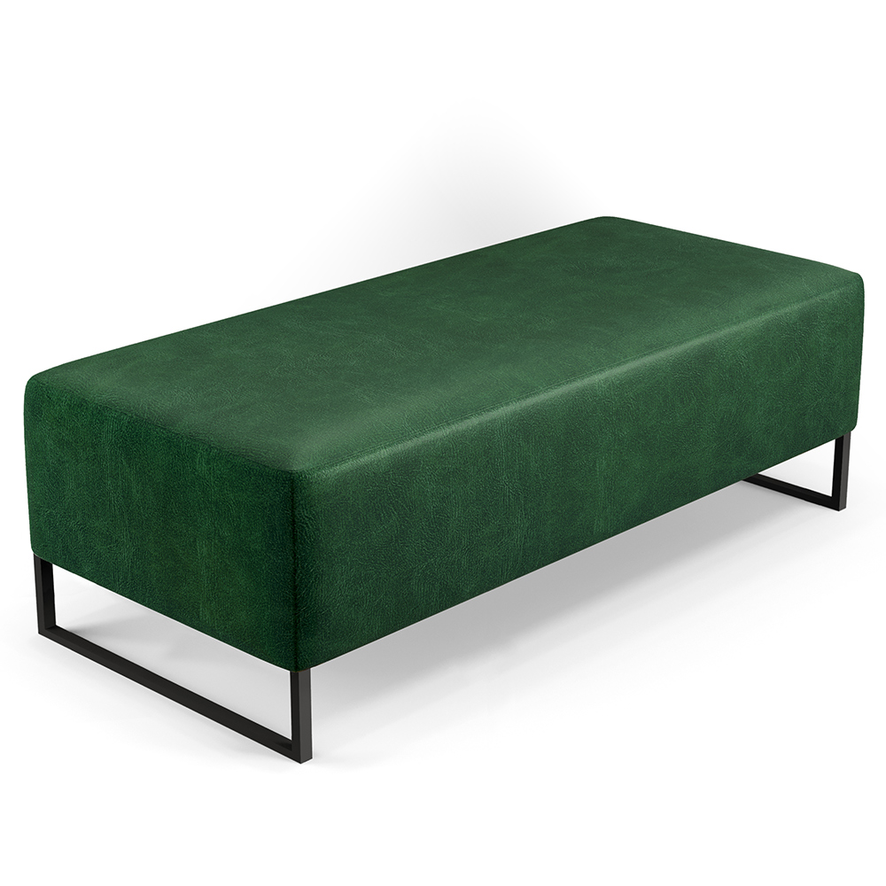 Kit 02 Puffs Decorativo Sala de Estar Bali W01 Base Ferro 120x50 cm Facto Verde Musgo - Lyam Decor
