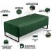 Kit 02 Puffs Decorativo Sala de Estar Bali W01 Base Ferro 120x50 cm Facto Verde Musgo - Lyam Decor