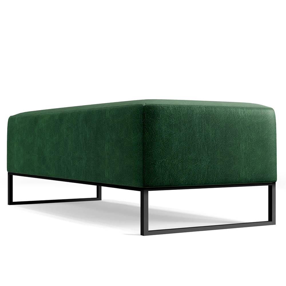 Kit 02 Puffs Decorativo Sala de Estar Bali W01 Base Ferro 120x50 cm Facto Verde Musgo - Lyam Decor