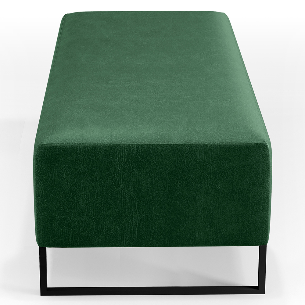 Kit 02 Puffs Decorativo Sala de Estar Bali W01 Base Ferro 120x50 cm Facto Verde Musgo - Lyam Decor