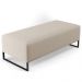 Kit 02 Puffs Decorativo Sala de Estar Bali W01 Base Ferro 120x50 cm Linho Bege - Lyam Decor