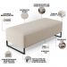 Kit 02 Puffs Decorativo Sala de Estar Bali W01 Base Ferro 120x50 cm Linho Bege - Lyam Decor