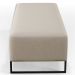 Kit 02 Puffs Decorativo Sala de Estar Bali W01 Base Ferro 120x50 cm Linho Bege - Lyam Decor
