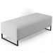 Kit 02 Puffs Decorativo Sala de Estar Bali W01 Base Ferro 120x50 cm Linho Cinza - Lyam Decor