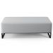 Kit 02 Puffs Decorativo Sala de Estar Bali W01 Base Ferro 120x50 cm Linho Cinza - Lyam Decor