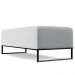 Kit 02 Puffs Decorativo Sala de Estar Bali W01 Base Ferro 120x50 cm Linho Cinza - Lyam Decor
