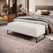 Kit 02 Puffs Decorativo Sala de Estar Bali W01 Base Ferro 120x50 cm Linho Cru - Lyam Decor