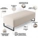 Kit 02 Puffs Decorativo Sala de Estar Bali W01 Base Ferro 120x50 cm Linho Cru - Lyam Decor