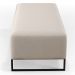Kit 02 Puffs Decorativo Sala de Estar Bali W01 Base Ferro 120x50 cm Linho Cru - Lyam Decor