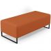 Kit 02 Puffs Decorativo Sala de Estar Bali W01 Base Ferro 120x50cm Tecido Terracota - Lyam Decor