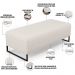 Kit 02 Puffs Decorativo Sala de Estar Bali W01 Base de Ferro 120x50 cm Bouclê Cru - Lyam