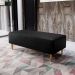 Kit 02 Puffs Decorativo Sala de Estar Bali W01 Pés Palito 120x50 cm Couríssimo Preto - Lyam Decor