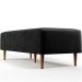 Kit 02 Puffs Decorativo Sala de Estar Bali W01 Pés Palito 120x50 cm Couríssimo Preto - Lyam Decor