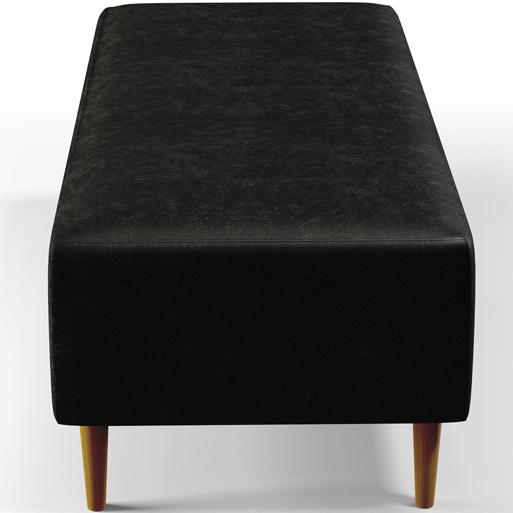 Kit 02 Puffs Decorativo Sala de Estar Bali W01 Pés Palito 120x50 cm Couríssimo Preto - Lyam Decor