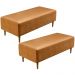 Kit 02 Puffs Decorativo Sala de Estar Bali W01 Pés Palito 120x50cm Couríssimo Whisky - Lyam Decor