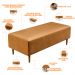 Kit 02 Puffs Decorativo Sala de Estar Bali W01 Pés Palito 120x50cm Couríssimo Whisky - Lyam Decor