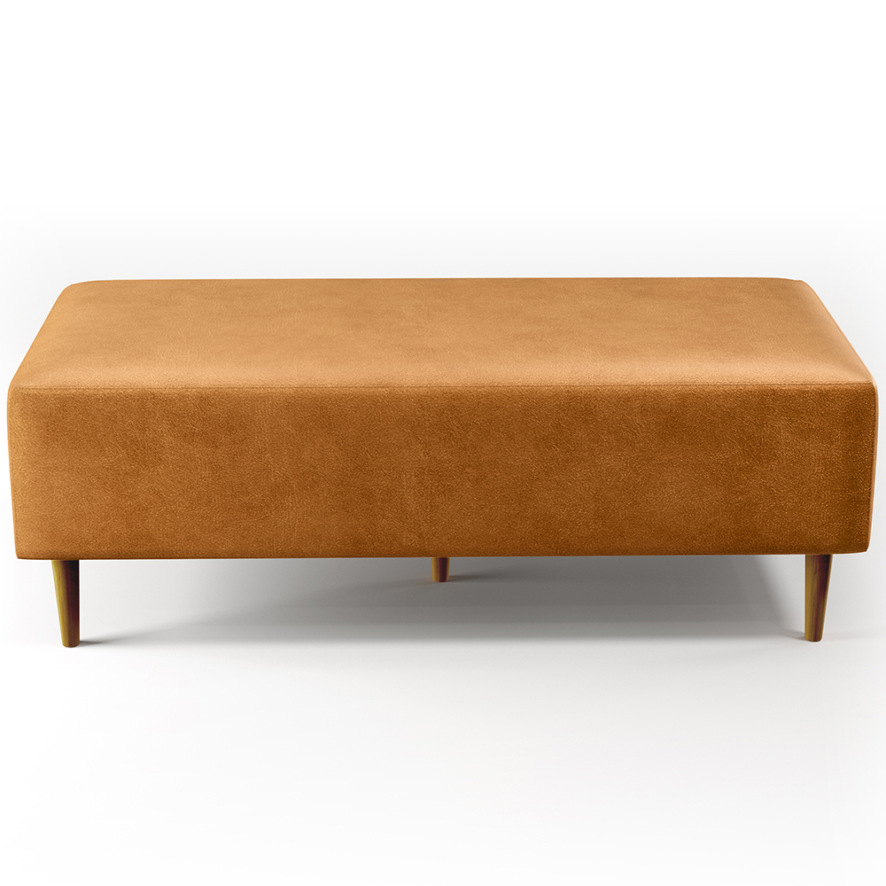 Kit 02 Puffs Decorativo Sala de Estar Bali W01 Pés Palito 120x50cm Couríssimo Whisky - Lyam Decor