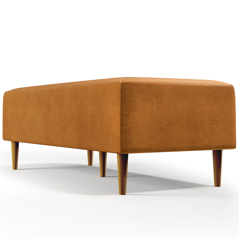 Kit 02 Puffs Decorativo Sala de Estar Bali W01 Pés Palito 120x50cm Couríssimo Whisky - Lyam Decor