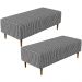 Kit 02 Puffs Decorativo Sala de Estar Bali W01 Pés Palito 120x50cm Pied Poule - Lyam Decor