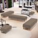 Kit 02 Puffs Decorativo Sala de Estar Bali W01 Pés Palito 170x60cm Bouclê Bege - Lyam Decor