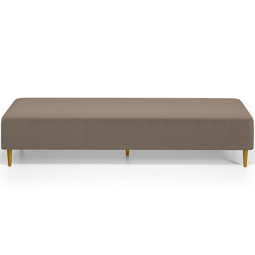 Kit 02 Puffs Decorativo Sala de Estar Bali W01 Pés Palito 170x60cm Bouclê Bege - Lyam Decor