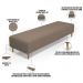 Kit 02 Puffs Decorativo Sala de Estar Bali W01 Pés Palito 170x60cm Bouclê Bege - Lyam Decor