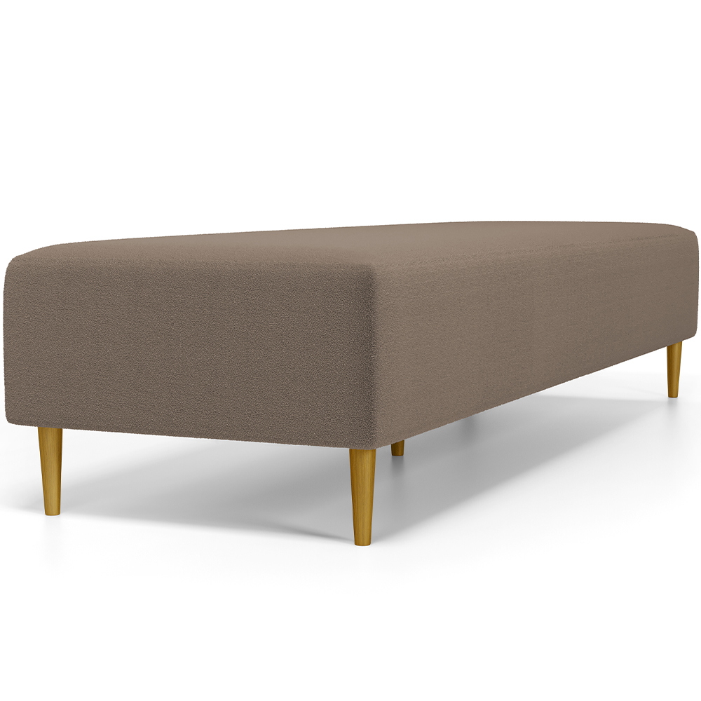 Kit 02 Puffs Decorativo Sala de Estar Bali W01 Pés Palito 170x60cm Bouclê Bege - Lyam Decor